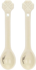 , Set 2 Cucchiaini in Porcellana, Idea Regalo per La Casa E Cucina, 15 X 2 Cm
