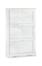 SCARPIERA 3 ANTE RIBALTA PORTA SCARPE BIANCO OPACO ARTE POVERA CLASSICO