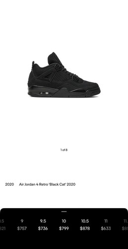 Air jordan retro black cat - 4, cat"
