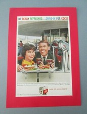 PUBBLICITA COCA COLA VINTAGE STAMPA ORIGINALE 1959 PASSEPARTOUT ROSSO A4 OTTIMO