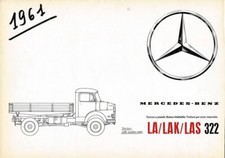 BROCHURE MERCEDES Camion a pianale, Benna ribaltabile, LA / LAK / LAS 322 - 1961