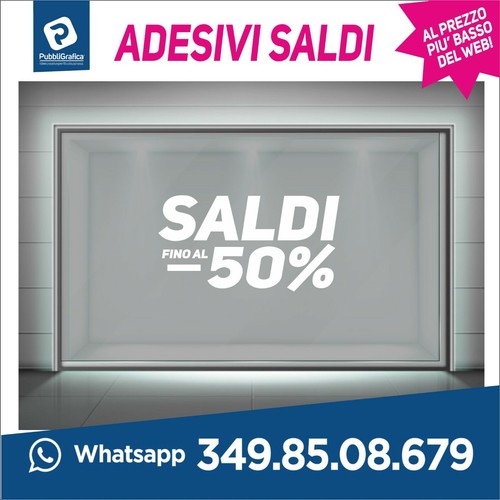 Vetrofania saldi adesivo