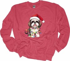 Shih Tzu Christmas Lights Sweatshirt ShihTzu Shihzu Dog Shirt