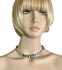 Collana Vintage Argento Sterling Cuore Link Danimarca Hans Hansen 58 Grammi 15,5" L