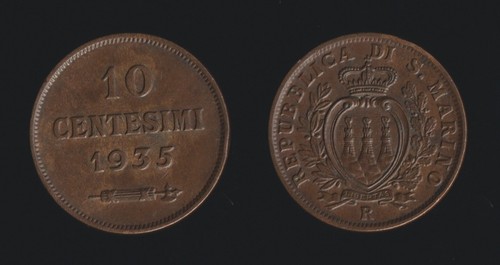 San marino centesimi 1935 - san, 10