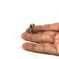 miniatura cane cucciolo argento massiccio vintage, statuina marcata