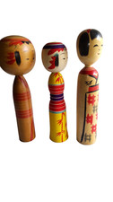 Set di 3 bambole Kokeshi