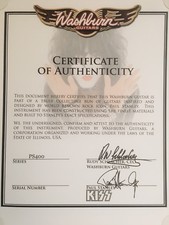 Washburn Certificato di