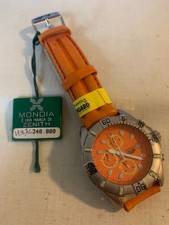 Mondia Zenith Chronograph Palladium quartz orange cassa acciaio 40mm NOS