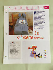 Schema punto croce Bambini La salopette ricamata bimba pagliaccio razzo robot