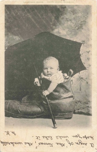 Baby boot 1903 postcard - in, boot,