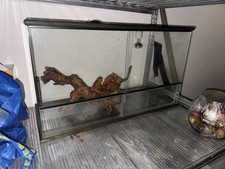 Terrario Per Rettili 89cm Lx52 cm Hx 38,5 P Lampada E Tronco Inclusi