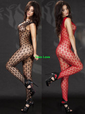 Gain Love Sleeveless Open Crotch Sheer Fishnet Body Stocking Bodysuit Underwear