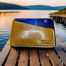 Porta carte Di Credito    Vintage Style, artigianale, Pelle toscana Cucita A Man