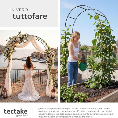 Tectake arco giardino ferro - tectake, in