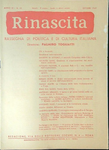 Rinascita anno - 10, /