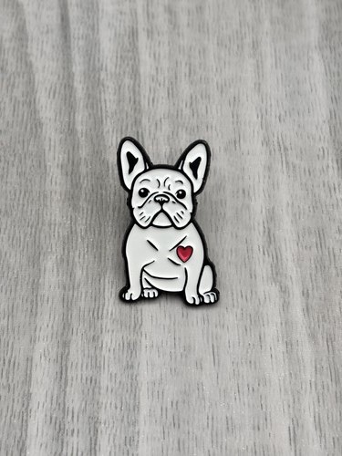 French bulldog lapel pin badge - bulldog,