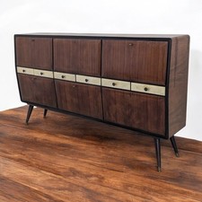 Credenza - Cristallo, Ottone, Palissandro, Pergamena - Anni Cinquanta