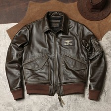 Giacca Bomber 45P Profilo Corto Sciolto Top Strato Pelle di Vacchetta Giacca