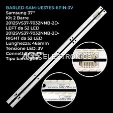 KIT 2 BARRE STRIP 52 LED 3V TV SAMSUNG 2012SVS37-7032NNB-2D-LEFT/RIGHT