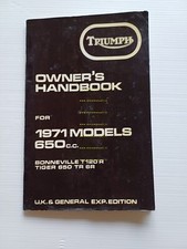 Triumph 650 Bonneville T120 R - Tiger TR 6R 1971 manuale uso INGLESE originale