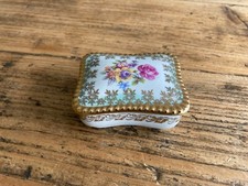 Vintage Martinroda Porcelain Trinket Box Gold Crown PM 23 Floral Germany