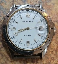 Orologio Hamilton 9774 Sub 660 vintage come nuovo acciaio e oro *funzionante* (senza cinturino) 