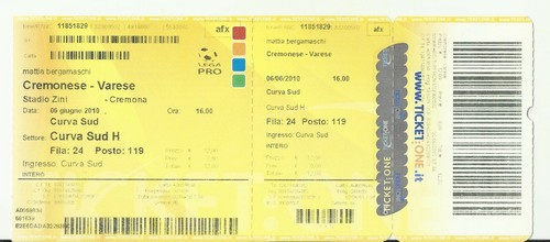 Biglietto stadio calcio lega - biglietto,