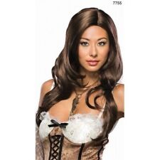 Parrucca da Donna Capelli Mossi Castani Finti Lunghi per Travestimento Uomo