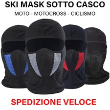 SOTTOCASCO, SKI MASK, BALACLAVA, PASSAMONTAGNA in POLIESTERE PER MOTO CROSS BICI