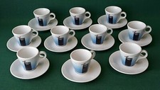 SET 10 TAZZINE + 10 PIATTINI CAFFÈ LAVAZZA DEK PORCELLANA I.P.A. - APULUM. VVV43