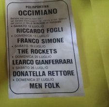 riproduzione recente - volantino concerto RICCARDO FOGLI I ROCKETS FRANCO SIMONE