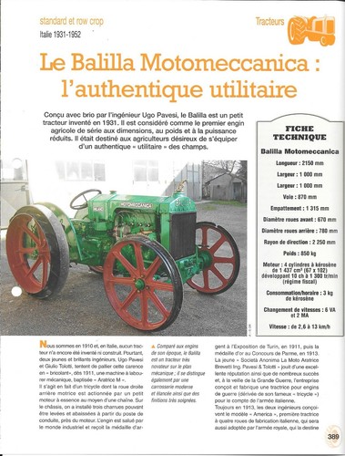 Fiche tracteur agricole - &, le