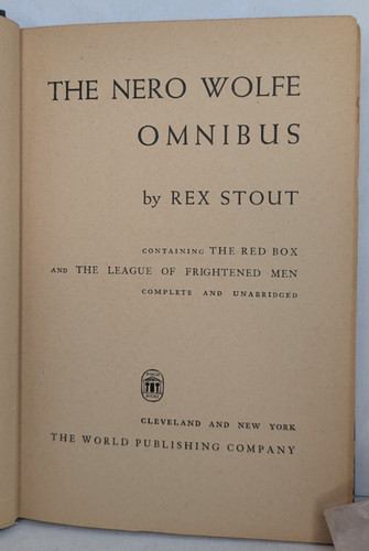 Nero wolfe omnibus - nero, w/