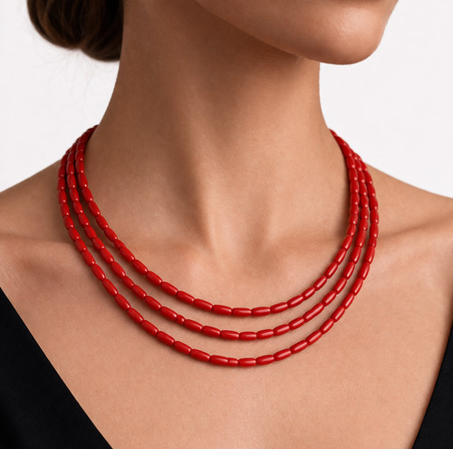 Collana fili con perle - con,