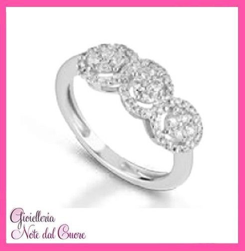 18k white gold trilogy ring - 18k,