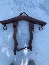 Antico Giogo da Traino Per Buoi originale in Legno Misura Lunghezza cm 70