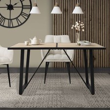 Tavolo da pranzo rovere per cucina telaio in metallo 6 persone 140x70x75 cm