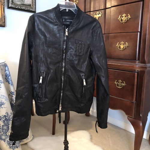 Dsquared2 leather jacket - jacket, size