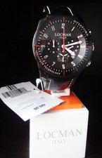 LOCMAN AVIATORE CRONOGRAFO PELLE NERO OROLOGIO UOMO CRONO ACCIAIO TITANIO WATCH