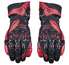 GUANTI MOTO PELLE RACING FIVE RFX1 EVO NERO ROSSO FLUO BLACK RED PROTEZIONI TG M