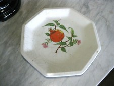 PIATTO OTTAGONALE CERAMICA TIFFANI DECORATO CON FRUTTO MELAGRANA