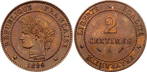 Moneta francia centimes 1896 - moneta,