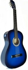 Chitarra Classica Blu 4/4  Amplificata Elettrificata 4b Accordatore integrato