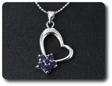 Ciondolo Ametista 6x3 MM Placcato Oro Bianco 18 K