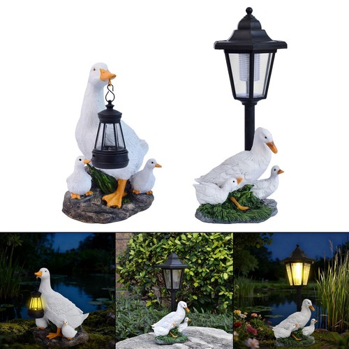 Statua anatra solare ornamento - statua,