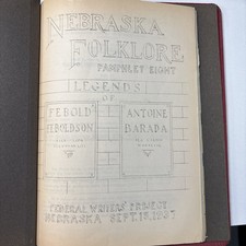 Vintage 1930’s Nebraskan Folklore Pamphlets Book With Musical Sheets Folklore