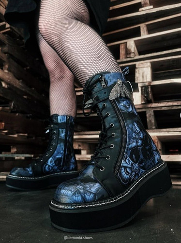 Blue black punk goth - blue,