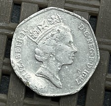 Moneta 50c Cinquanta Centesimi Australiana Circolata 1983 Testa di Ariete 25° Anniversario Usata