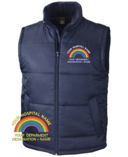 GILET DA LAVORO IMBOTTITO OSPEDALE PERSONALIZZATO RICAMATO CON TESTO PERSONALIZZATO UNISEX